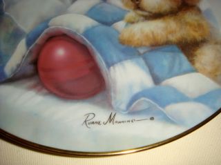 Ruane Manning Puppy Pals Bedtime Fun Spaniels Plate  