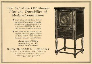 1918 Ad John Miller Co Historic Furniture Cabinet ORIGINAL ADVERTISING  