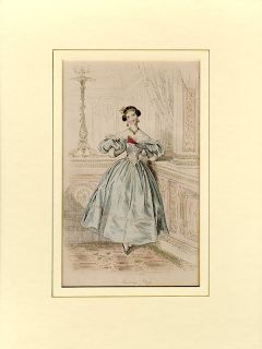 1833 "La Belle Assemblée" Matted Fashion HC Engraving Evening Dress  