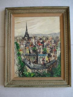 John La Gatta New York LSTD Paris Eiffel Tower Cityscape Abstract Mod Painting  