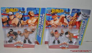 4 Mattel WWE Rumblers John Cena Randy Orton Zack Ryder Rey Mysterio Figures  