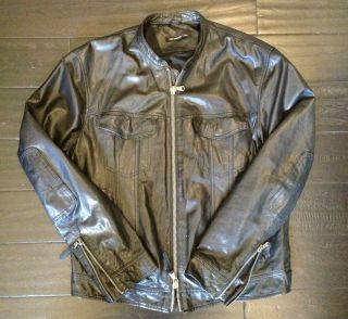 JOHN VARVATOS USA Mens Black Leather Motorcycle Racer Jacket Size M 998  