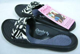 Tony Little Cheeks Exercise Sandals Black Zebra Work Out While You Walk Sz 7 10  