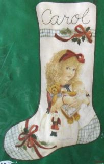 Needle Treasures Carol Christmas Stocking Embroidery Kit VTNS Girl Doll Hagara  