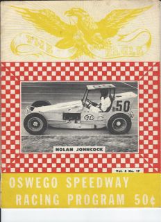 1968 Oswego Speedway Program Nolan Johncock Profile  