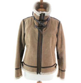 Joie Janis Camel Suede Cream Lamb Shearling Jacket NWT  