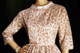 M Brown Calico Vintage 50s Rockabilly Lucy Full Skirt Dress Jonathan Logan  