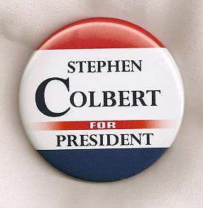Stephen Colbert for President 2012 Button Pin Colorful Comedy Jon Stewart  
