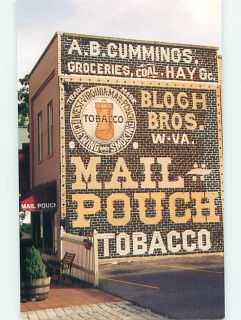 Unused Pre 1980 OLD PAINTED AD SIGN ON MAIL POUCH STORE Jonesborough TN v5334  