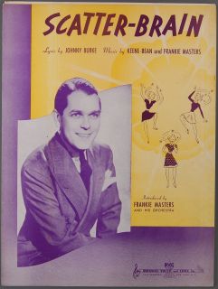 1939 Scatter Brain Burke Keene Bean Frankie Masters Orchestra Sheet Music  
