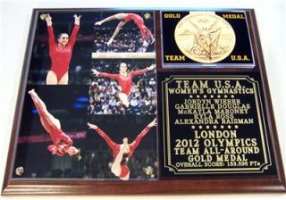 2012 Olympic Womens Gold Medal Gymnastics All Around Team USA Photo Plaque Fab 5  