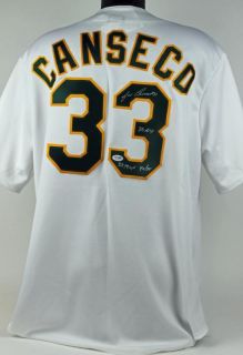 A's Jose Canseco "86 Roy 88 MVP 40 40" Authentic Signed Jersey PSA DNA S67466  