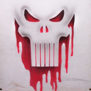 Airbrushed Punisher Skull Tee Shirt Personalized Airbrush  