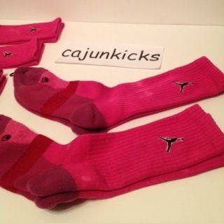 Custom Jordan Crew Sock M 6 8 Hot Pink Elite  