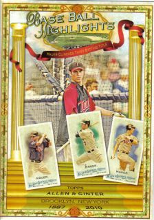 2010 Allen Ginter 3 Different Cabinet Box Toppers  