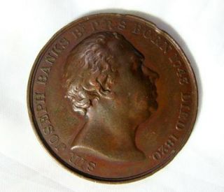 Sir Joseph Banks Bronze 1743 1820 Royal Horticultural Society Medallion  