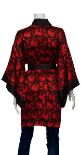 Josie Natori Red Silk Kimono Style Robe XS 0 2 4 New  