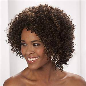 Ashro Brand New Women's Jovial Jordana Curly Wig Off Black Human Blend  