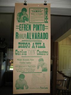 1986 Efrem Pinto vs Rodolfo Alvarado Vintage Boxing Poster Mexico  
