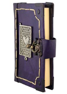 Card Suit on a Purple Leather Bound Journal Notebook Diary Sketchbook  
