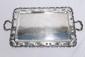 Large Mexican Sterling Silver Tray by Joyeria Milton Juarez 1 933 grams Scrap  