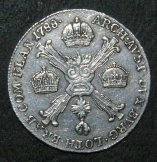 Austria Netherland Joseph II 1 4 Kronentaler 1788 H  