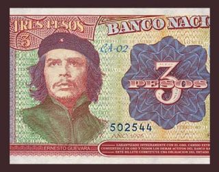 3 Pesos Banknote of Cuba 1995 Che Guevara Commemorative Pick 113 Crisp UNC  