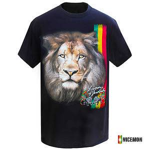 Lion of Judah Reggae Rastafari Rasta Selassie Africa T Shirt Marley Jamaica Lion  
