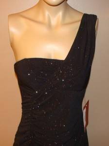 JS COLLECTIONS ELEGANT BLACK STARDUST GATHER EVENING GOWN DRESS 6 NYCTO 11CVR  