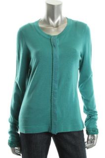 Elie Tahari NEW Joss Green Long Sleeve Button Front Cardigan Sweater S BHFO  