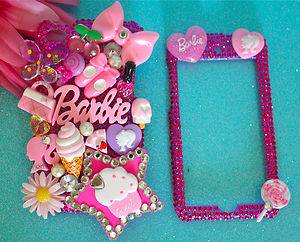 Barbie iPod Touch 4G 4th Gen Pink Crystal Juicy Cute Bling Deco 3D Apple Case  