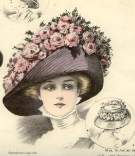 MODISTE Parisienne July 16 1909 Hats Jardin Fleuri  