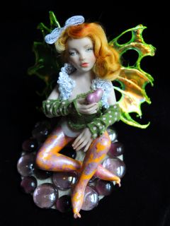 Handmade OOAK 6 inch fairy fae pixie Clay Art Doll Fantasy IADR Anna Cimmino  