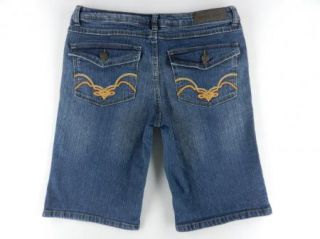 Miss Juli Bermuda Length Stretch Denim Blue Jeans Shorts Womens Sz 11 12 SPKS  