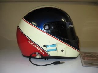 Juan Manuel Fangio II Rare Simpson RX Race Helmet Signed w Radio Sid