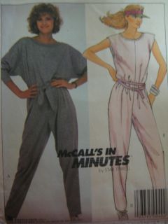 Vtg McCalls 9490 Womens Jumpsuit One PC Sewing Pattern