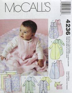 Blanket Bunting Jumpsuit and Hat Sewing Pattern McCalls 4236