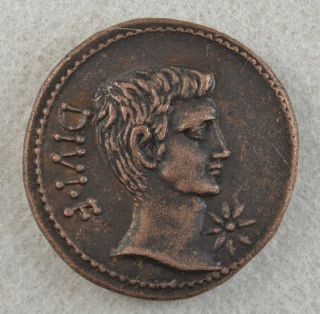 Octavian and Divus Julius Caesar Æ Sestertius Roman Coin