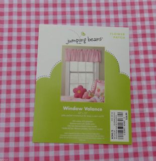 NEW jumping beans window valance gingham pink white FLOWER PATCH 62 x