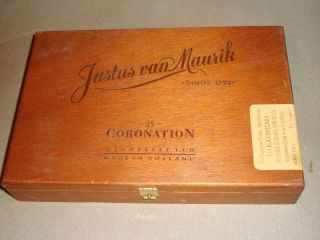 Justus Van Maurik Old Authentic Wooden Empty Cigar Box Holland