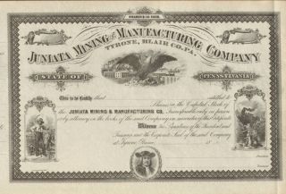 Juniata Mining and Manufacturing Company Tyrone Pennsylvania Stock