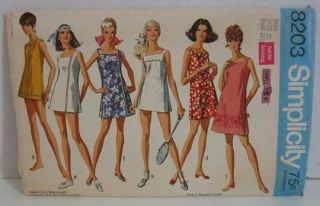 Vintage 1969 Simplicity Pattern Mini Dress Summer 10