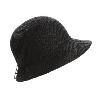 New Helen Kaminski Kuyu Raffia Braid Straw Hat Charcoal