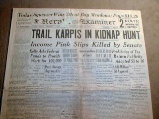 Newspaper Police Trail Alvin Karpis Public Enemy Number 1