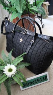 NWT Kate Spade New York Travel Riley Signature Spade Quilted Nylon Blk