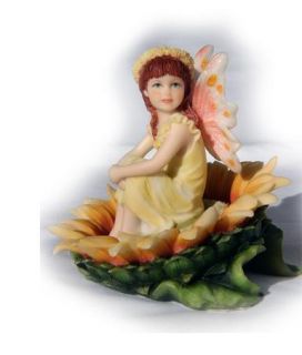 Kathleen Francour Sunflower Throne Fairy Decor Figurine