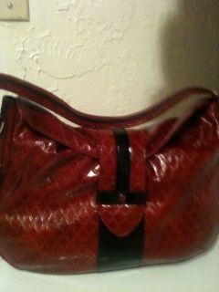 NWT Kate Landry Handbag Dark Red with Black Trim Beautiful