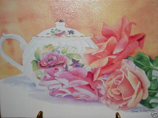 Karen L Bell Canvas Painting Tea Roses