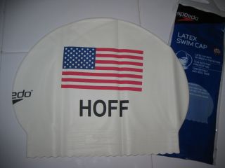 SPEEDO KATIE HOFF USA OLYMPICS 2088 SWIM CAP WHITE LIMITED EDITION