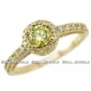 84ct Fancy VS2 Canary Yellow Diamond Engagement Ring 14k Gold
